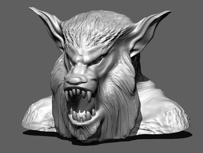 wolfman cabeça pinshape criatura lobos lobo 3d print model - Mito3D
