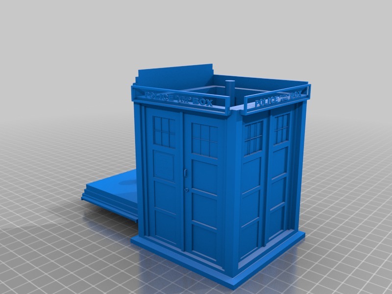 tardis counsel lift roof pinshape dr doctor 3D print model - Mito3D