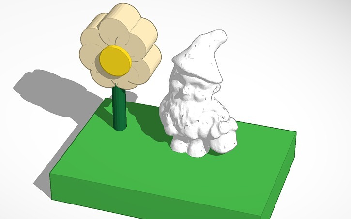 gnome's garden pinshape gnomes gnome gardens flowers flower cute 3D print model - Mito3D