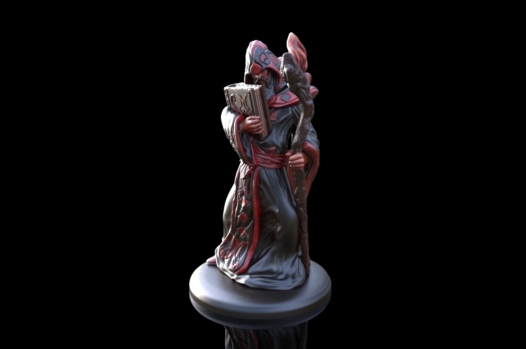 arcane wizard miniature pinshape zbrush tabletop tabletop-game 54mm 28mm mage wargame fantasy minitures 3D print model - Mito3D