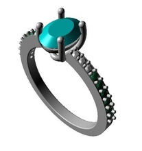 womens spezielle solitaire Akzente ring 3d cad Modell pinshape Schmuck engagement 3d print model - Mito3D