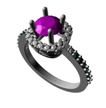 Kostenlose 3d cad Modell solitaire Akzente ring pinshape stl Hochzeit engagement Schmuck 3d print model - Mito3D