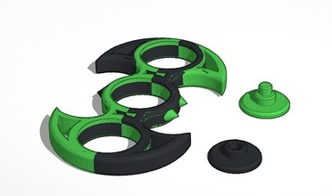 fidget giratório verde preto pinshape jogo brinquedo 3d print model - Mito3D