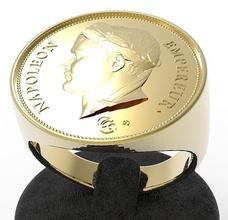 fac similé l'or napoléon 40fr anneau pinshape bijoux france histoire l'histoire bonaparte hommes l'anneau 3d print model - Mito3D
