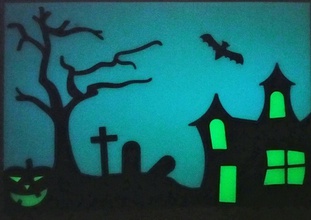 halloween bagliore scuro finestra gancio pinshape disegno 3d 3d print model - Mito3D