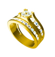 free 3d cad modelo anel nupcial definir formato stl pinshape engajamento casamento jóias 3d print model - Mito3D
