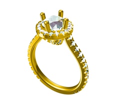 Modèle cao 3d solitaire accents bague mariage pinshape stl l'anneau l'engagement modèle cad bijoux 3d print model - Mito3D