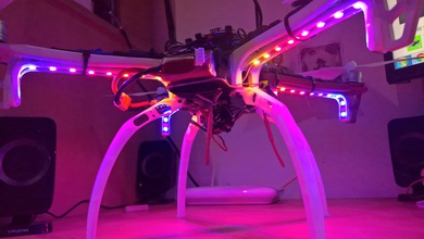 soporte led f450 pinshape dji phantom 4 leds apoyo luces drone rgv 3d print model - Mito3D