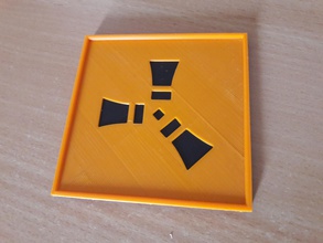 ruggine coaster pinshape logo sottobicchieri 3d print model - Mito3D