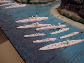battle guadalcanal japanese navy pinshape ships naval wargaming 3d print model - Mito3D