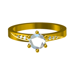 3d cad model solitaire accents wedding ring pinshape jewelry engagement model- stl 3d print model - Mito3D