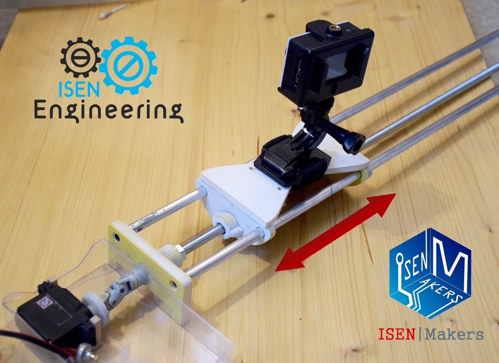 lapso deslizadores pinshape lapse mecánica diseño concurso gopro rail control deslizante vueltas 3D print model - Mito3D