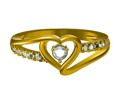 jewelry 3d cad model beautiful heart design wedding ring pinshape stl engagement model- 3d print model - Mito3D