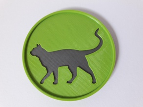 gatto coaster pinshape gatti cat sottobicchieri 3d print model - Mito3D