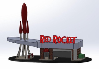 red rocket gas station pinshape red-rocket-gas-station fallout 4 3d print model - Mito3D
