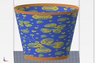 swirlyfli butterfly vase pinshape lithograph lithophane lamps vases velocitypainting 3d print model - Mito3D