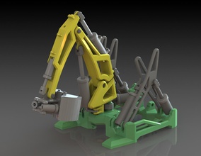 escavatore idraulico pinshape idraulica meccanico meccanica progettazione concorso 3d print model - Mito3D