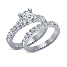joyería modelo cad 3d hermosa novia conjunto anillo pinshape stl boda compromiso 3d print model - Mito3D