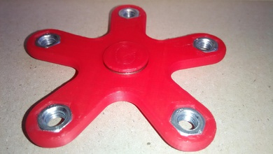 spinner arms 625 bearing m6 nut pinshape 5 arm ball-bearing fidget fidget-spinner 3d print model - Mito3D