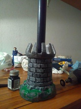 candle tower - holder pinshape painted stone castle medieval candle-holder 3d print model - Mito3D