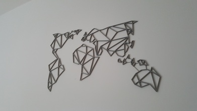 60x40 geométricas mapa decoración pinshape viajes sala mundo 3d print model - Mito3D