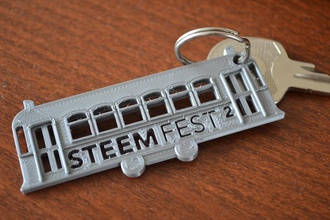 steemfest2 keychain - unofficial pinshape steemfest steem steemit key-hanger key-chain 3d print model - Mito3D