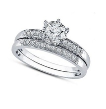 3d cad model bridal ring set stl format pinshape jewelry wedding engagement 3d print model - Mito3D