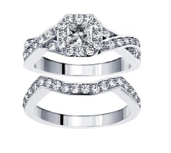 3d cad model beautiful wedding bridal ring set pinshape stl engagement model- jewelry 3d print model - Mito3D