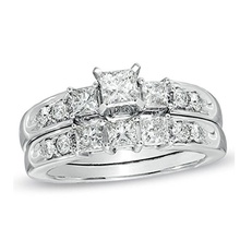 3d cad model wedding bridal ring set pinshape model- engagement stl jewelry 3d print model - Mito3D
