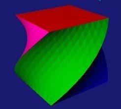 90 degree spiral cube pinshape twist 3d-design 3d print model - Mito3D