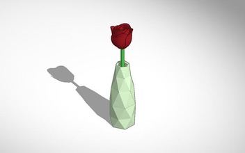 rose vaso pinshape vasos rosas subiu flores flor 3d print model - Mito3D