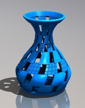checker vase twisted pinshape flowers 3d print model - Mito3D