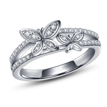 Modello cad 3d disegno farfalla anello formato stl pinshape gioielli modello fidanzamento nozze 3d print model - Mito3D