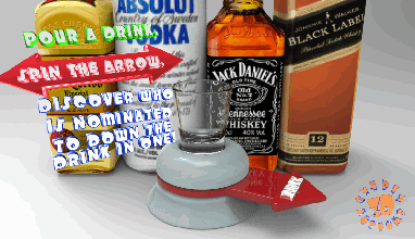 shot glass drinking game spinner - free download pinshape spin drink drinks shot-glass drinking-game party games mechanical-design-contest 3d print model - Mito3D