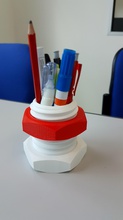 pencil holder pinshape arts fastener nut screw cool-design pencil-holder 3d print model - Mito3D