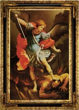 saint michael archangel lithophane pinshape angel lucifer satan st-michael saint-michael 3d print model - Mito3D