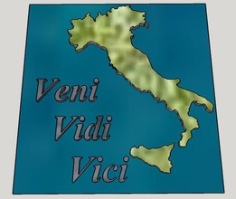 veni vidi vici targa italiana pinshape Sizilien Italienisch Italien 3d print model - Mito3D