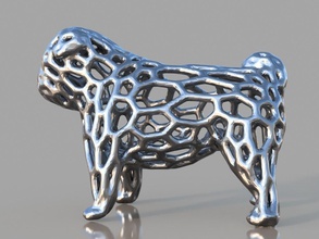voronoi pug pinshape disegno 3d 3d print model - Mito3D