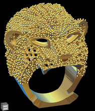 lion ring pinshape supports printable gold diamond 3d print model - Mito3D