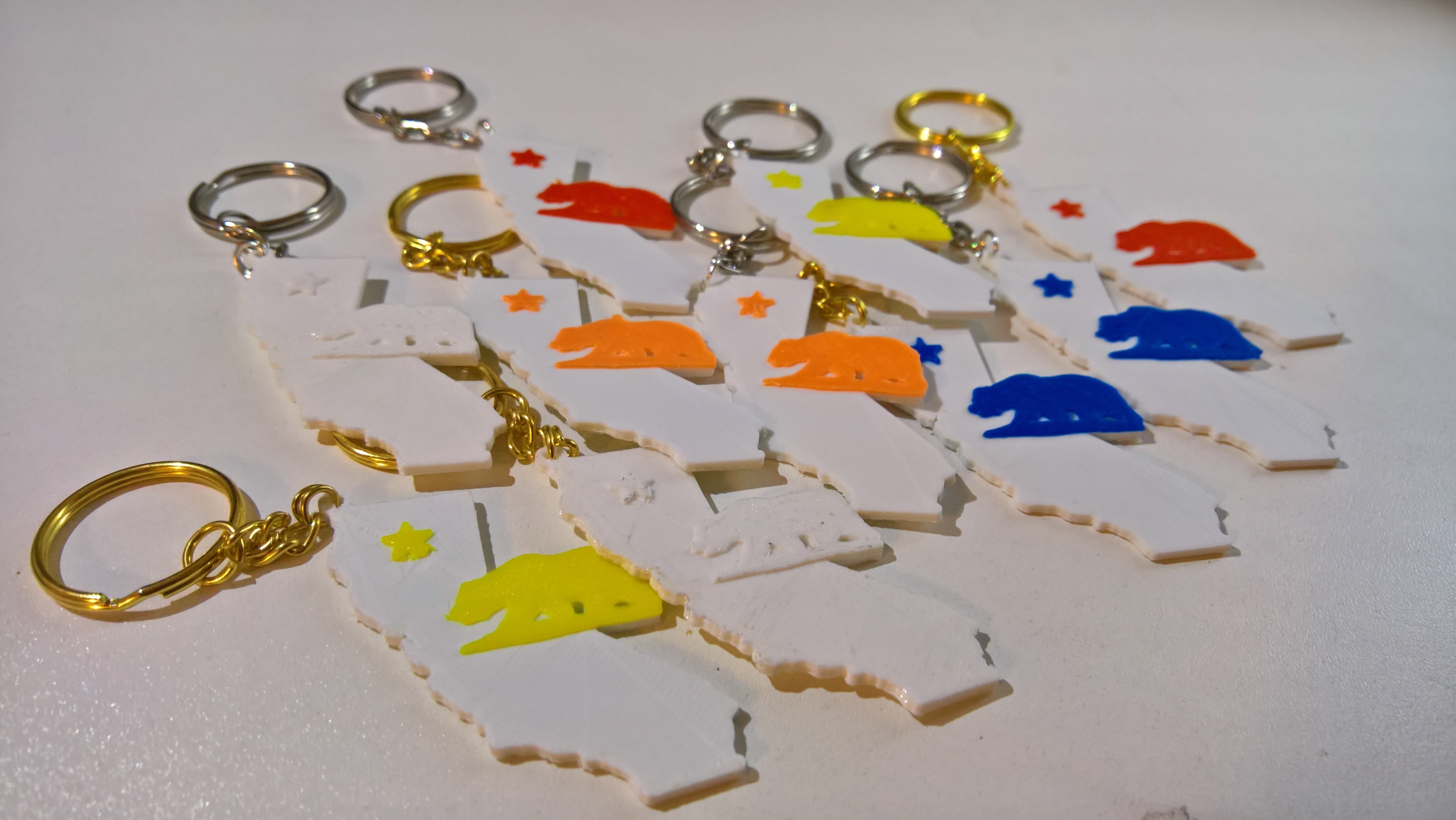 Kalifornien Schlüsselanhänger pinshape keychain 3D print model - Mito3D