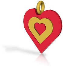3 kalpleri pinshape kolye mücevher kalpler kalp 3d print model - Mito3D