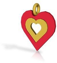 heart gold pinshape 3d-design 3d print model - Mito3D