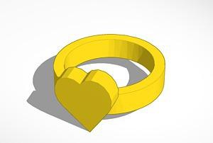 cuore anello dimensioni 20x20 mm pinshape disegno 3d 3d print model - Mito3D