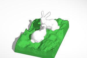coniglietti pinshape i conigli coniglio carino coniglietto 3d print model - Mito3D