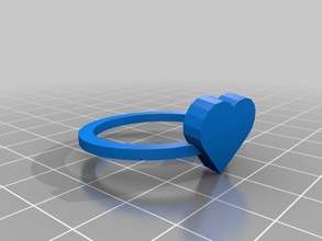 coeur taille l'anneau 11 26x26 mm pinshape anneaux bijoux cœur bague cœurs 3d print model - Mito3D