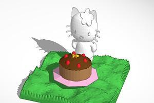 menor kitty cake pinshape dulce gatitos gatito girly lindo gatos cat pasteles torta 3d print model - Mito3D