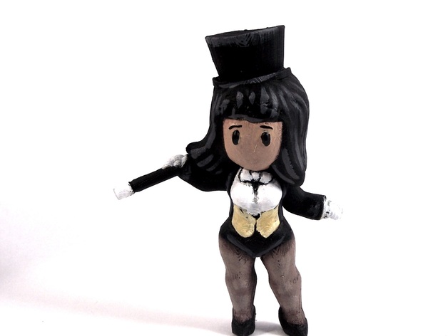 zatanna zatara scribblenauts diorama pinshape livro personagem quadrinhos dc figurine jogo herói mago magia mágico cena feiticeira super vertigem vídeo assistente 3D print model - Mito3D