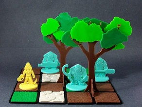 modulaire arbre aperçu pinshape 28mm continuum mdn donjon poupées fantaisie flatmini jeu miniature rpg scifi table terrain d'arbre voidscape 3d print model - Mito3D