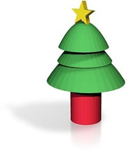 cartoon christmas tree pinshape xmas trees 3d print model - Mito3D