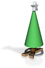 ahşap ağaç star pinshape tabanlı xmas ağacı Noel ağaçları 3d print model - Mito3D